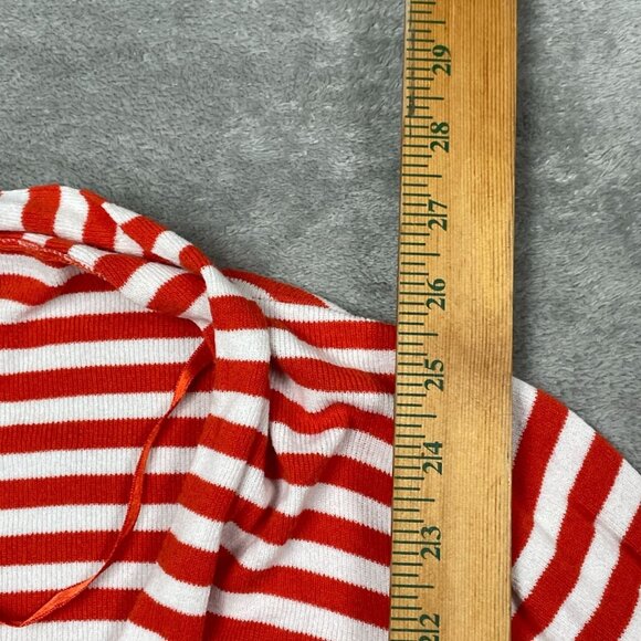 Banana Republic Red & White Stripe Lightweight Cardigan Sweater XL a0958 - Picture 3 of 6